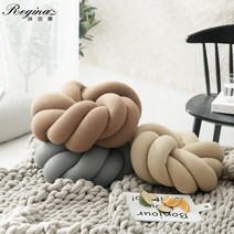 북유럽쿠션 수제 패브릭 거실쇼파 인테리어 벨벳 자수 레이스 면 쿠션, 25-30cm, 갈색