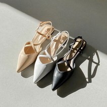 슈니슈 히메 스틸레토 스트랩 플랫 슬링백 1cm 3colors