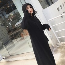 판다율이 캐주얼 후드 원피스 니트 롱원피스