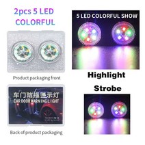 차선이탈경고장치 자동차용품2pcs LED 스트로브 램프 자동차 개방 도어 Anti-Collision 경고 빛 안전 플래, 06 2pcs(Colorful)