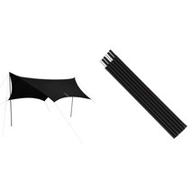 DOD(디오디) 언젠가의 터프 처음으로도 취급하기 쉬운 베이직한 헥사타프 올인원 연장 테이프 표준 부속 UV 가공 완료 TT5-631-BK & 텐트 터프 폴 2개 세트 170cm XP-01K[세트 구입]