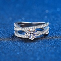 진짜 모이사나이트 반지 14k 화이트 골드 도금 4 프롱 작고 꼬인 덩굴 1CT 다이아몬드 약혼 약속 선물 신부 주얼리