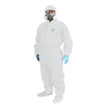 일회용작업복 방진복 PP 원피스 백색 1개