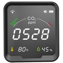 실내 공기질 측정기 오염도 유해물질 전문 측정 감지기 wifi tuya smart co2 detector 3 in 1 이산화탄소 공기 품질 모니터 온도 습도 air tester, 없음