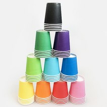 칼라종이컵 색종이컵 만들기재료 단색 혼합 1줄50개입, 갈색