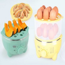 계란 맥반석 미니 전기 달걀 계란찜기 구운계란기계 계란 삶는 굽는 기계, 민트2단에그쿠커(EM343C)