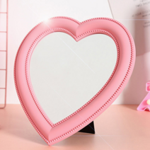 핑크 하트 거울 탁상용 화장대, 하트거울(퍼플)