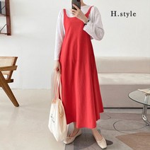 에이치스타일 OP 린넨바닐라멜빵원피스 봄신상 OPS