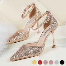 글리터 하이힐 메리제인 스트랩 수제화 발편한 구두