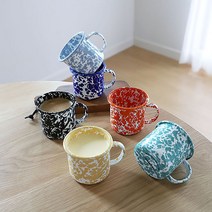 하코야 마블 법랑 머그컵, 1개, 블랙