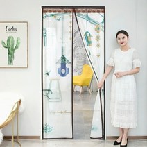 레이스 장식 문 모기장 현관 자석모기장90x200cm, 단품