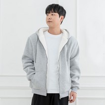 로그 양털 후드 집업