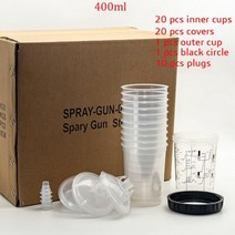 10203050pcs 대량 판매 스프레이 건 페인트 탱크 총 믹싱 컵 165400600ml 일회용 측정 유형 HO 퀵컵, 400ml 20pcs