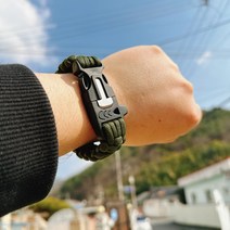카키/서바이벌팔찌/파이어스타터/노지캠핑/구호품/국토대장정/조난/생존팔찌, 단품, 단품, 상세페이지 참조