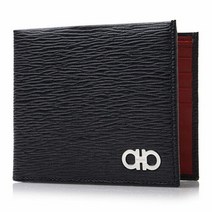 [라벨루쏘] [페라가모] 더블 간치니 장식 바이폴드 지갑 66 A063 NERO RED 0685956 /7