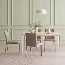 한샘 도노 세라믹 엣지 4인 식탁세트 (위드의자4 포함), A형: 코튼화이트, A형: 코튼화이트, D형: 다크그레이(D)