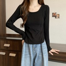 가을 디자인감 슬림핏 라운드 티어 톱 여 레깅스