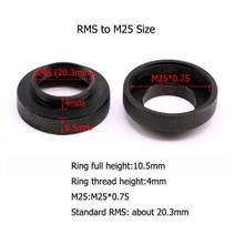 미니현미경 포켓 과학 휴대용 스레드 어댑터 현미경 대물 링 라이카 올림푸스 렌즈, 1PC RMS to M25