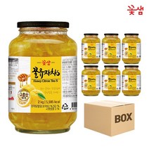 꽃샘 꿀유자차S 2kg x6 (1박스) 액상차 과일청, 6개