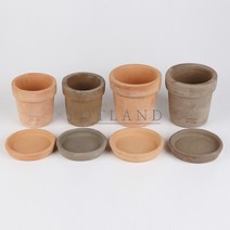 테라코타화분 나폴리 수제토분 빈티지 포트랜드 인테리어화분 베트남토분 베이직 소품 토분 2colors, 테라코타토분 - 소품(12X12cm), 핑크(받침포함)