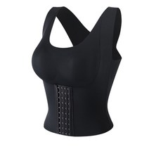 어깨교정밴드 굽은등교정기 굽은어깨교정기 목스트레칭기구 여성 3-in-1 바디 shapewear 자세 기 속옷 tummy control back support 브래지어 셰이퍼 탑, 후크 블랙의 10 행, 엘(아시아 사이즈)