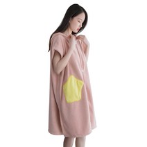 Dekori 랩 타월 성인 목욕 수건 속건 흡수 입는 목욕 수건 여성 별 모양의 포켓 수건 원피스 목욕 체육관 에스테틱 사우나 수영장 온천 해수욕 귀여운 모자 95Cm 80Cm