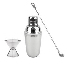 스텐 칵테일 쉐이커 700ml (쉐이커+지거+바스푼 세트), 쉐이커0.7+지거3호+바스푼(레드)