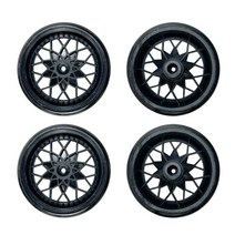 4pcs/set High-quality Rubber Drift Tires Bald Tyres Wheel Hub Kits for WPL D12 D42 RC Tru Modificati, [02] Bla