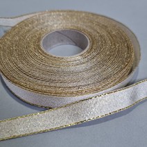 리보너 가로라인 평직리본 선물 상자 장식용 꽃 접기 공예용 반짝이 리본 1롤 45m, 골드 13mm