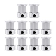 폭 10mm 2M GT2 벨트 작은 백래시 20T 20Teeth 10PCS 20 개 2GT 치아 동기 타이밍 풀리 내경 5mm, 하나, 은