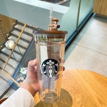 스타벅스 투명 콜드컵 신형 (리뉴얼) 더블월 텀블러 벤티 710ml, 한국 우디베어 빨대컵 591ml