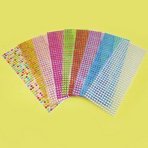 반짝 큐빅 보석 스티커 스티커비즈 6mm, 실버