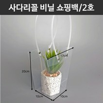 투명 미니 화분 비닐 쇼핑백 5장-꽃 포장 소형 비닐백 SCF32