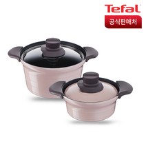 테팔 트레져 IH 인덕션 냄비세트 2종, 혼합 색상, 뚝배기 18cm + 국 냄비 24cm