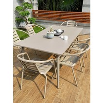 야외바베큐장 테라스 모의 야외 테이블과 의자 안뜰 식탁 정원 유리 탄소강 외부, [33] 2190 알루미늄 합금 원탁