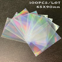 해외 카드 보드 게임 카드 슬리브 스위트 하트 호일 투명 레이저 클리어 YGO PKM 사진 Kpop 프로텍터 트레, 06 Rainbow65x90mmTOP