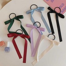 새틴 리본 머리끈 포니테일머리 반묶음 러블리 헤어머리끈 여성머리끈