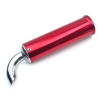 오토바이 레이싱 배기 머플러 범용 금속 소음기 2 스트로크 파이프 60x200mm, [02] Red