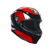 [AGV] K6 S 하이픈 블랙/레드/화이트, M (57~58cm)