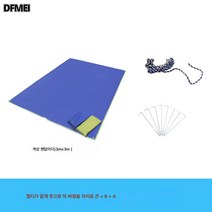 야외 휴대용 피크닉 천 방수 옥스포드 천막 텐트 캠핑 천 피크닉 매트 바닥 매트 방습 매트, 보여진 바와 같이, 3*3무작위컬러+6그라운드네일4바람로프
