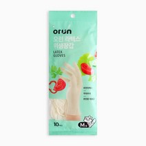 오런 라텍스 위생장갑 M 10매입 일회용 다용도 장갑, 100매