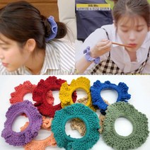 컬러 니트 웨이브 손뜨개 머리끈 HT20PO0194