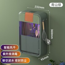 수저소독기 건조 젓가락통 벽걸이식 케이지 가정용 주방 선반 스푼 식기 수납 식기건조 거치, (그린 소독 배수 건조)