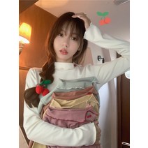 HQINT 여성 겨울티 오버핏 긴팔티셔츠 빅사이즈 심플 여자 티셔츠 티셔츠긴팔 긴팔티 겨울 베이직 데일리 기본티 ZB-57764