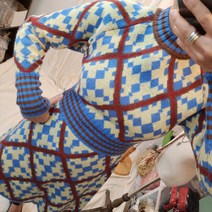 레트로 다이아 빈티지 니트 원피스 _ 96589EA