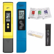 2Pcs TDS 미터 디지털 물 테스터 디지털 0.0-14.0 PH 미터 테스터 0-9990ppm TDSEC LCD 물 순도 PPM 수족관 필터, 협동사, 파란색
