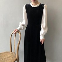 라운드 꼬임 원피스 여 2021 가을 겨울 프렌치 앤티크 레더 스커트