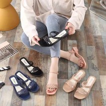 ZZJJC 통굽 슬리퍼 여자 슬리퍼 일자 슬리퍼 슬리퍼