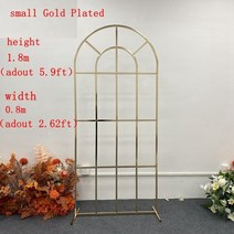 웨딩아치 장미아치 정원꾸미기WEN-FEIYU 웨딩 아치 화면 화환 스탠드 생일 파티 장식 풍선 배경, 01 Gilded Small 1pcs