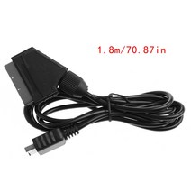 PlayStation 용 1.8m/6ft RGB Scart 케이블 AV 스테레오 TV PS2 슬림 라인 게임 콘솔, 검은색